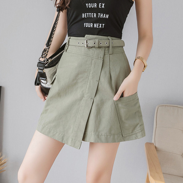 Fusta de dama cu centura si buzunare in patru culori