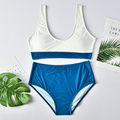 Costum de baie model nou în două părți în albastru