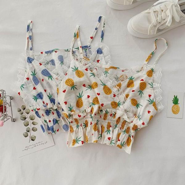 Maieu scurt de dama cu dantela si bretele in doua culori