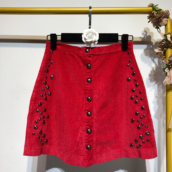 Fusta scurta din denim cu nasturi in doua culori