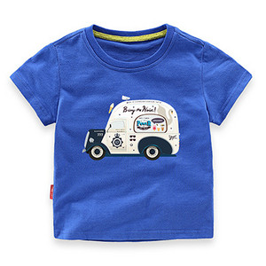 Детска ежедневна тениска в три цвята с апликация за момчета