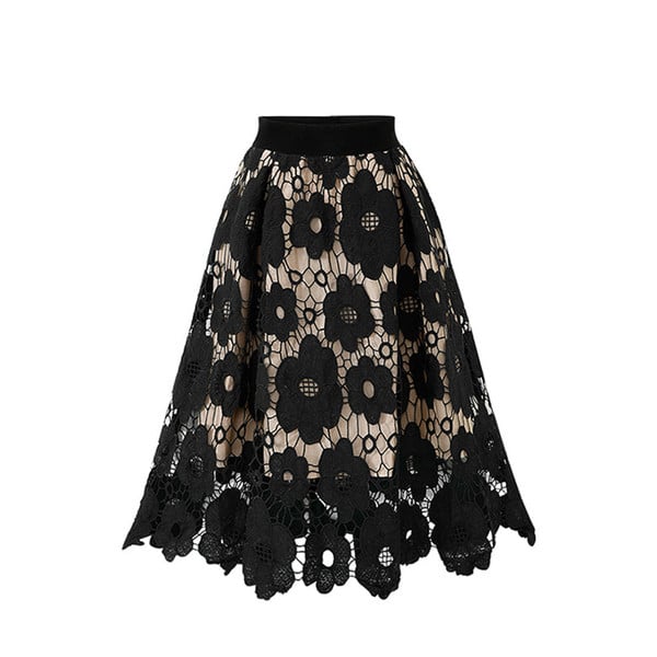 Fusta casual dama din dantela in doua culori