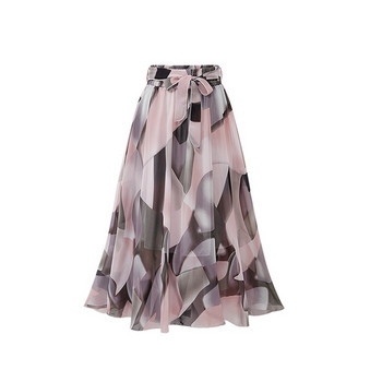 Fusta lunga de dama casual cu talie inalta in doua culori