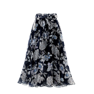 Fusta lunga de dama casual cu talie inalta in doua culori