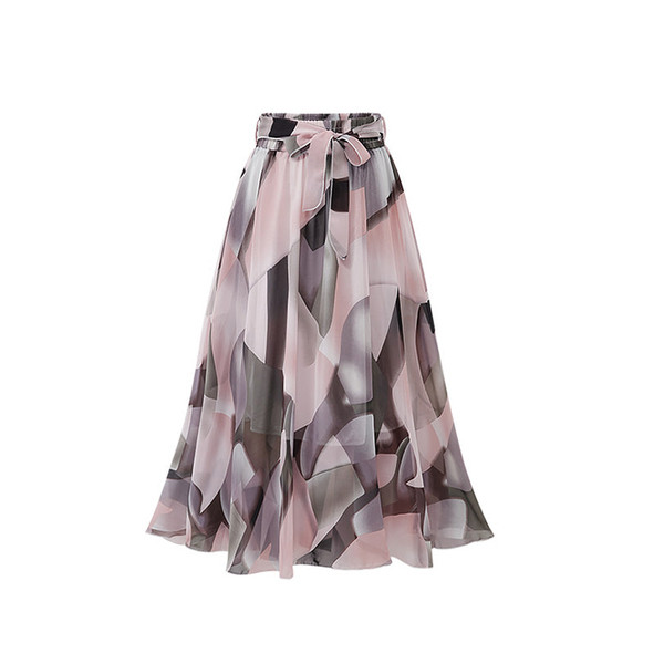 Fusta lunga de dama casual cu talie inalta in doua culori