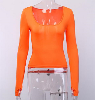 Bluză casual de damă cu decolteu și mâneci lungi în trei culori