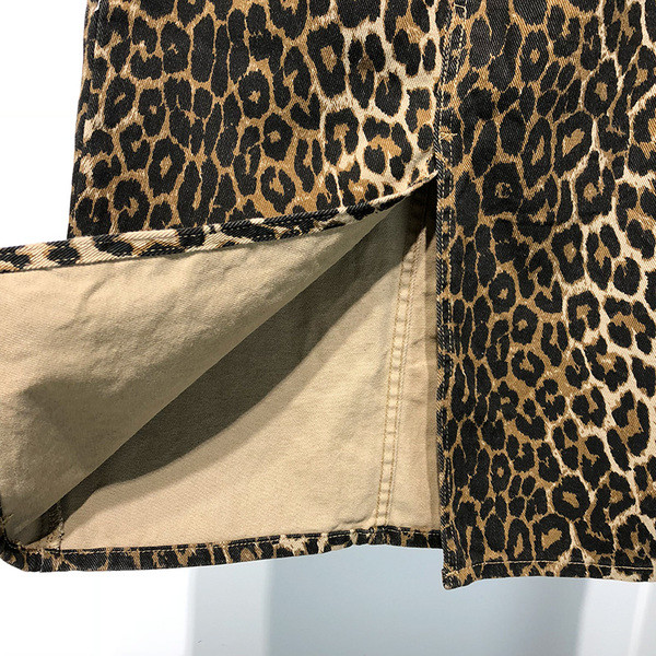 Fusta de dama din denim cu model leopard