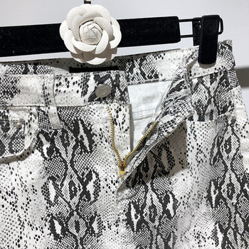 Fusta scurta din denim cu animal print