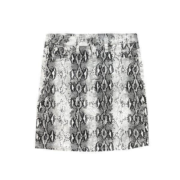 Fusta scurta din denim cu animal print