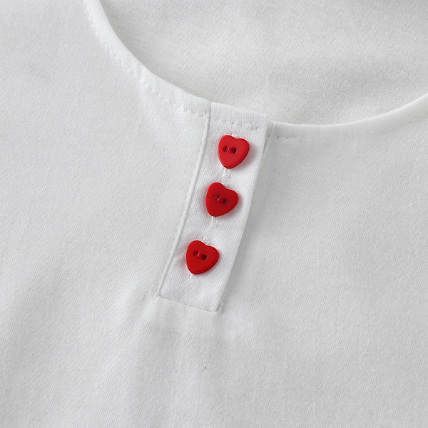 Tricou de dama modern cu maneci scurte si nasturi alb-negru