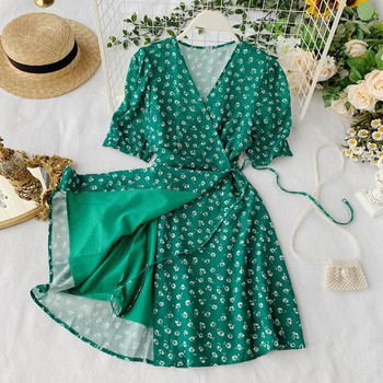 Rochie de dama cu maneca scurta de culoare verde