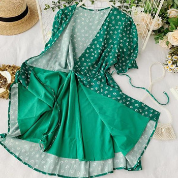 Rochie de dama cu maneca scurta de culoare verde