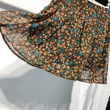 Fusta scurta de sifon de dama cu model floral