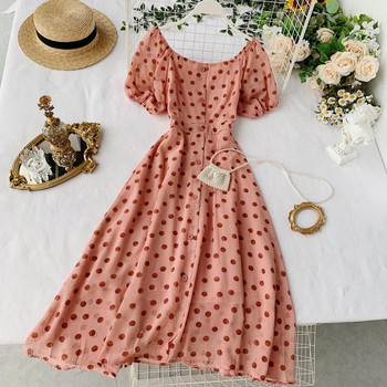 Rochie de dama cu buline cu nasturi