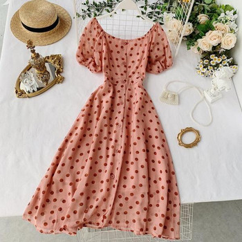 Rochie de dama cu buline cu nasturi