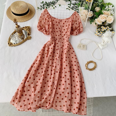 Rochie de dama cu buline cu nasturi