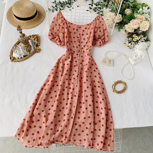 Rochie de dama cu buline cu nasturi