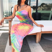 Rochie de dama moderna model lung in culori irizate