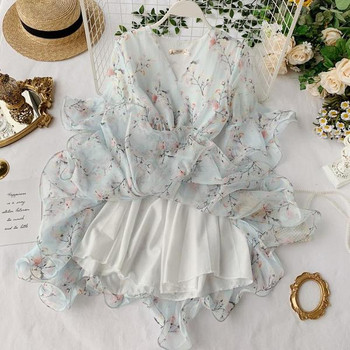 Rochie de dama cu maneci lotus si talie elastica in doua culori