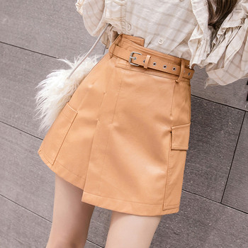 Női bőrszoknya több színben zsebbel