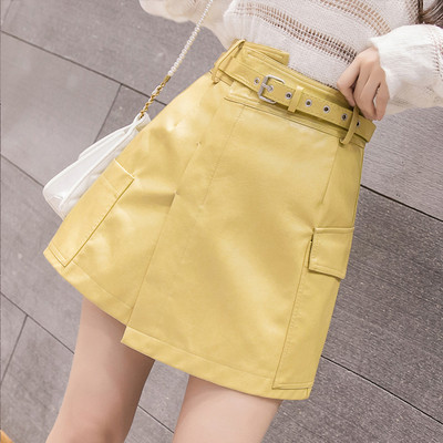 Női bőrszoknya több színben zsebbel