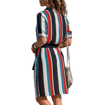 Alkalmi női ruha klasszikus gallérral és övvel több színben