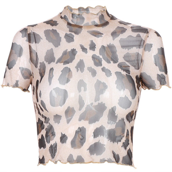 Bluză de damă de ultimă generație cu imprimeu animal cu mâneci scurte