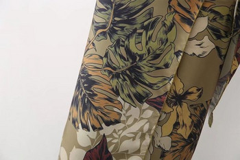 Fusta lunga de dama cu model cu model cu cravate in talie