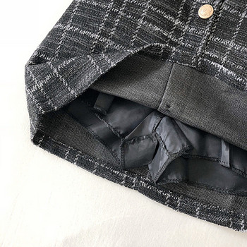 Fusta de dama eleganta cu talie inalta si nasturi in trei culori