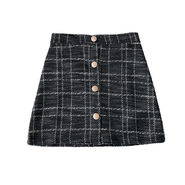 Fusta de dama eleganta cu talie inalta si nasturi in trei culori