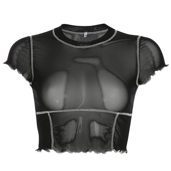 Bluză de damă modernă de culoare neagră - model scurt