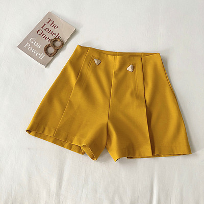 Pantaloni scurti moderni de dama cu elemente metalice in mai multe culori