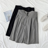 Pantaloni scurți de damă cu talie înaltă în două culori