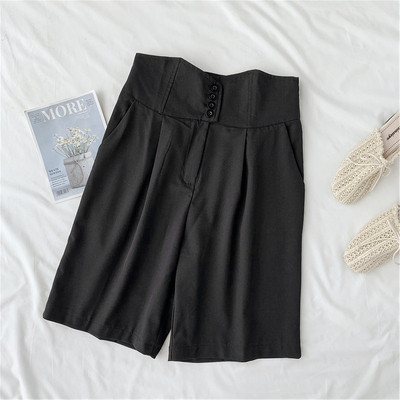 Pantaloni scurți de damă cu talie înaltă în două culori