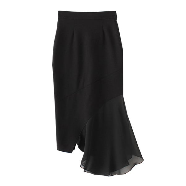 Fusta de dama lunga cu tul in negru