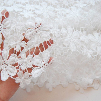 Rochie casual de dama din dantela alb