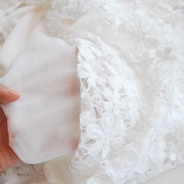 Rochie casual de dama din dantela alb