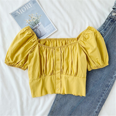 Bluza scurta dama cu nasturi in mai multe culori