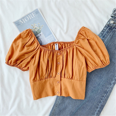 Bluza scurta dama cu nasturi in mai multe culori