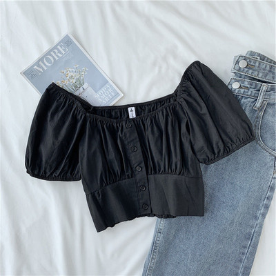 Bluza scurta dama cu nasturi in mai multe culori