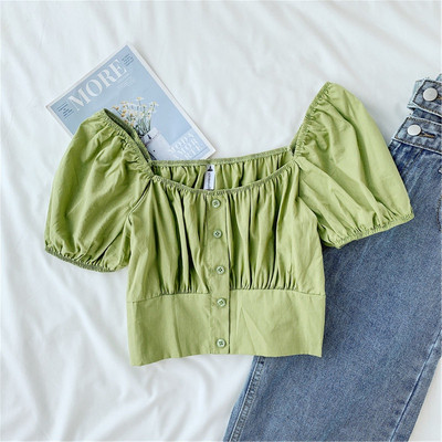 Bluza scurta dama cu nasturi in mai multe culori