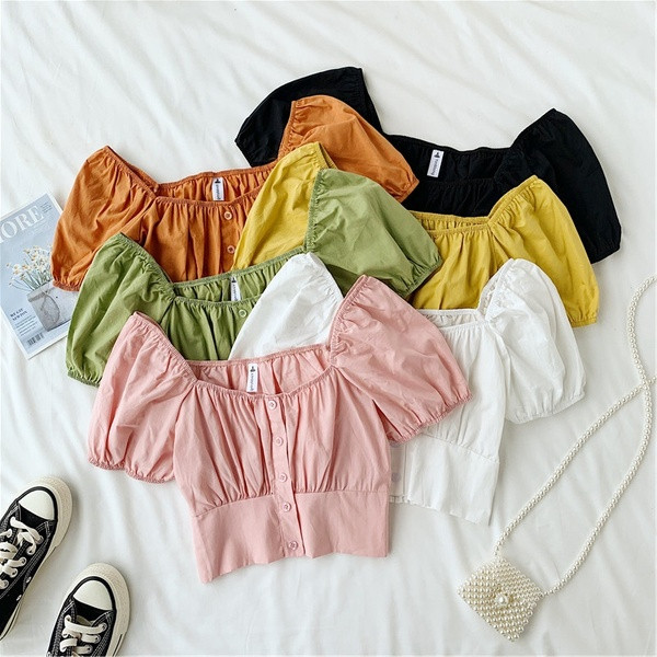 Bluza scurta dama cu nasturi in mai multe culori