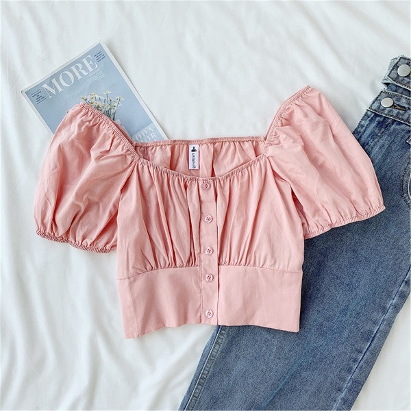 Bluza scurta dama cu nasturi in mai multe culori