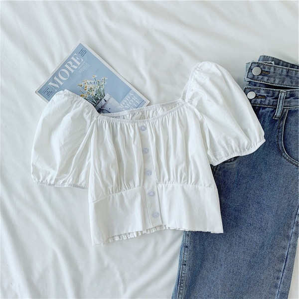 Bluza scurta dama cu nasturi in mai multe culori