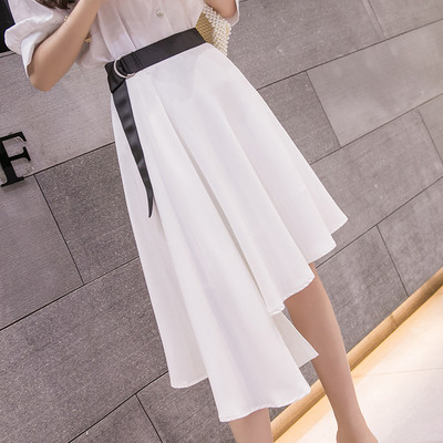 Fusta de dama eleganta in alb si negru model croiat