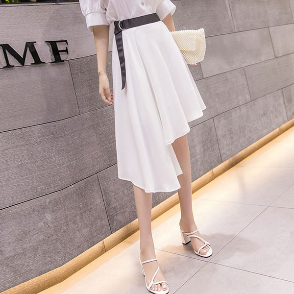 Fusta de dama eleganta in alb si negru model croiat