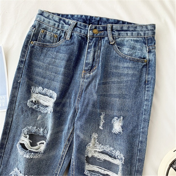 Blugi lungi de dama cu motive rupte