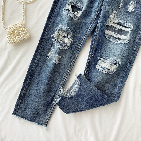 Blugi lungi de dama cu motive rupte