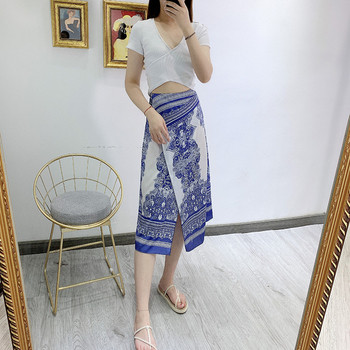 Fusta lungă asimetrică cu model cu model