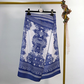 Fusta lungă asimetrică cu model cu model